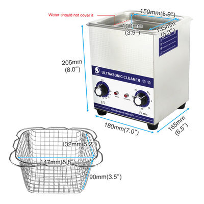Schonere ultrasone juwelen schonere 40kHz SKYMEN JP-010 van Cannulated2l de Ultrasone Glazen