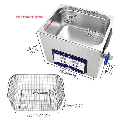 Het Tafelblad Ultrasone Schonere Oogglazen die van ROCH 240W 10L Ultrasoon Bad ontvetten